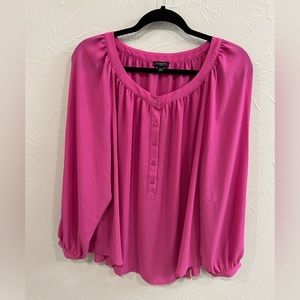 Talbots Magenta Blouse Womens 2X